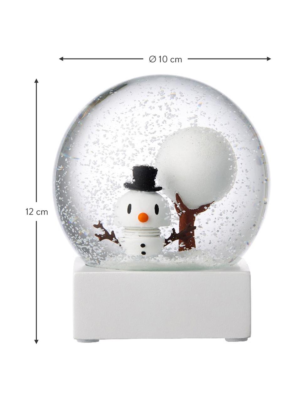 Snehová guľa so snehuliakom, Biela, priesvitná, Ø 10, V 12 cm