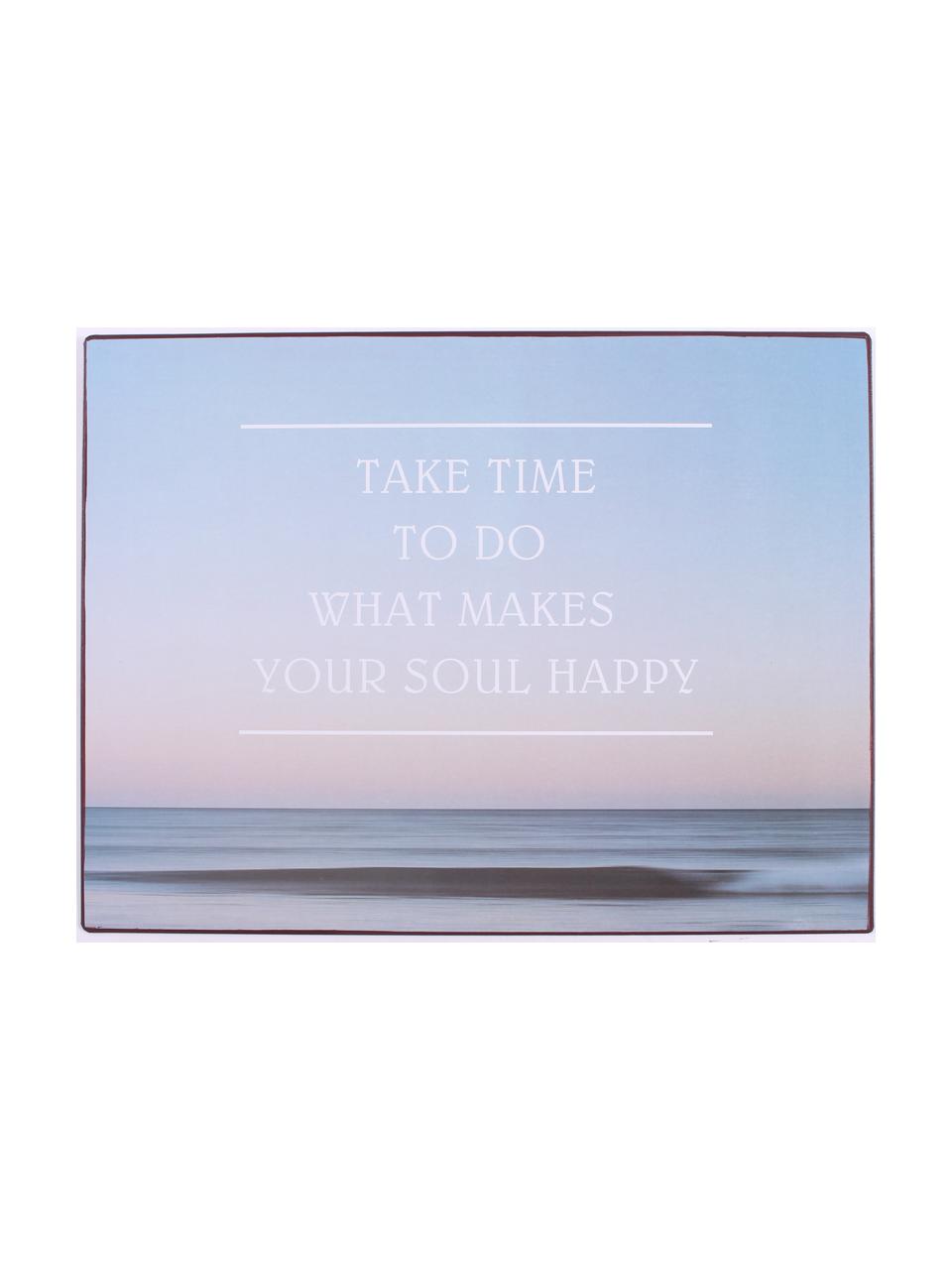 Znak dekoracyjny Take time to do what…, Metal powlekany, Niebieski, wielobarwny, S 27 x W 35 cm