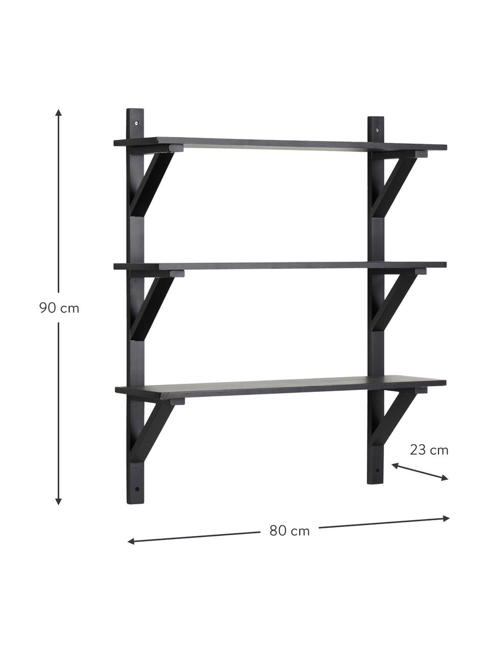 Wandrek Vagghylla uit berkenhout in zwart, Berkenhout, FSC-gecertificeerd, Zwart, B 80 cm x H 90 cm