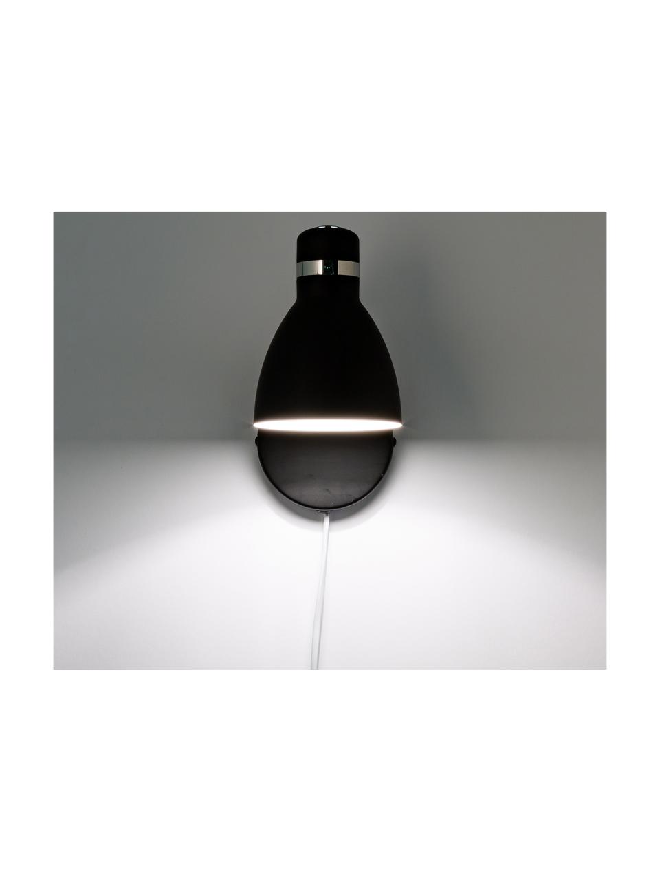 Wandlamp Viktor, Zwart, chroomkleurig, 11 x 16 cm