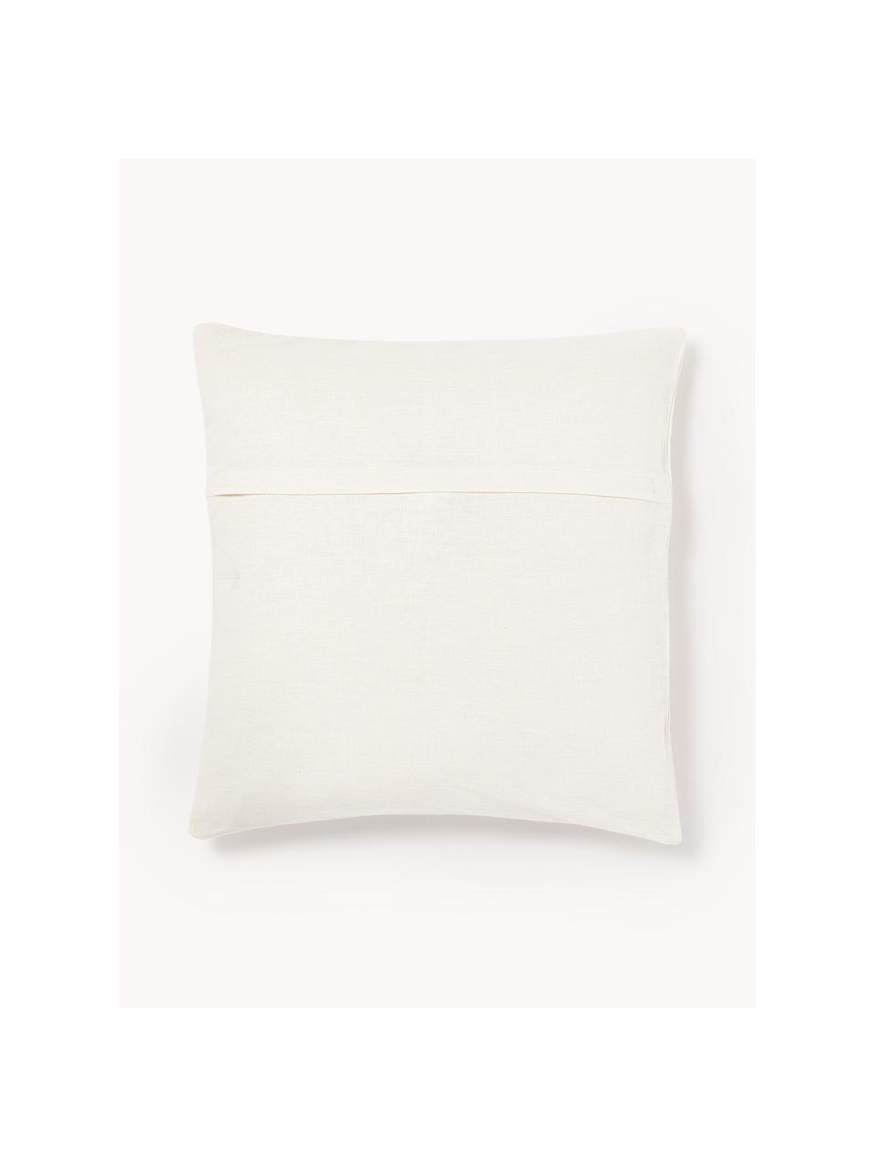 Housse de coussin en lin blanche 45x45 Darla, 51 % lin, 49 % coton, Blanc, larg. 45 x long. 45 cm