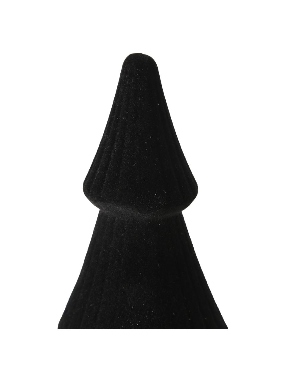 Samt-Deko-Objekt Sabina, Bezug: Samt, Gestell: Mitteldichte Holzfaserpla, schwarz, Ø 10 x H 24 cm
