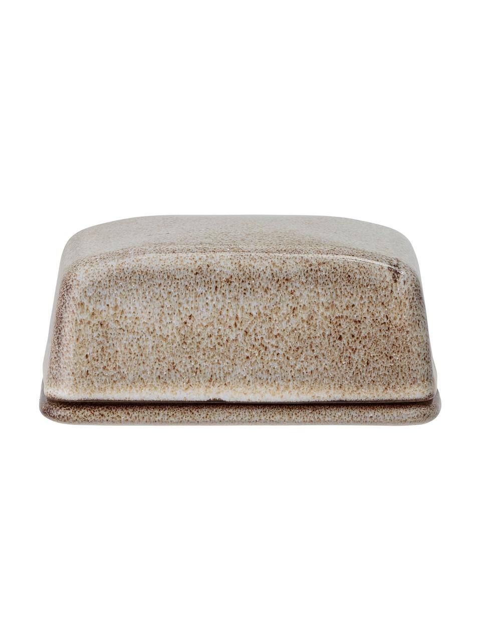 Mantequillera artesanal Sandrine, Gres, Tonos beige, An 14 x Al 6 cm