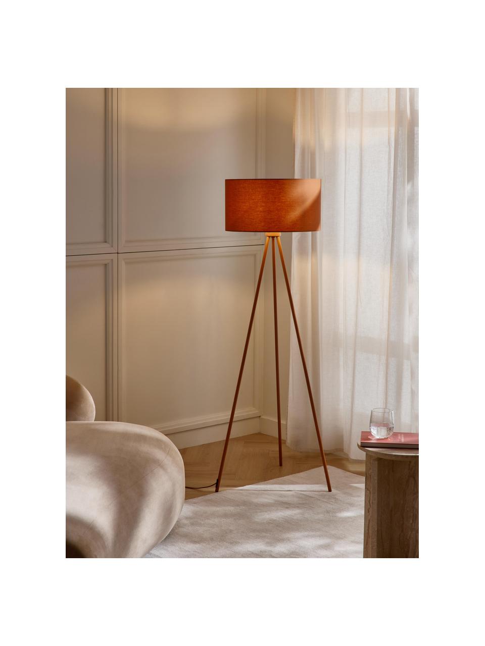 Lampadaire trépied scandi Cella, Terracotta, haut. 154 cm