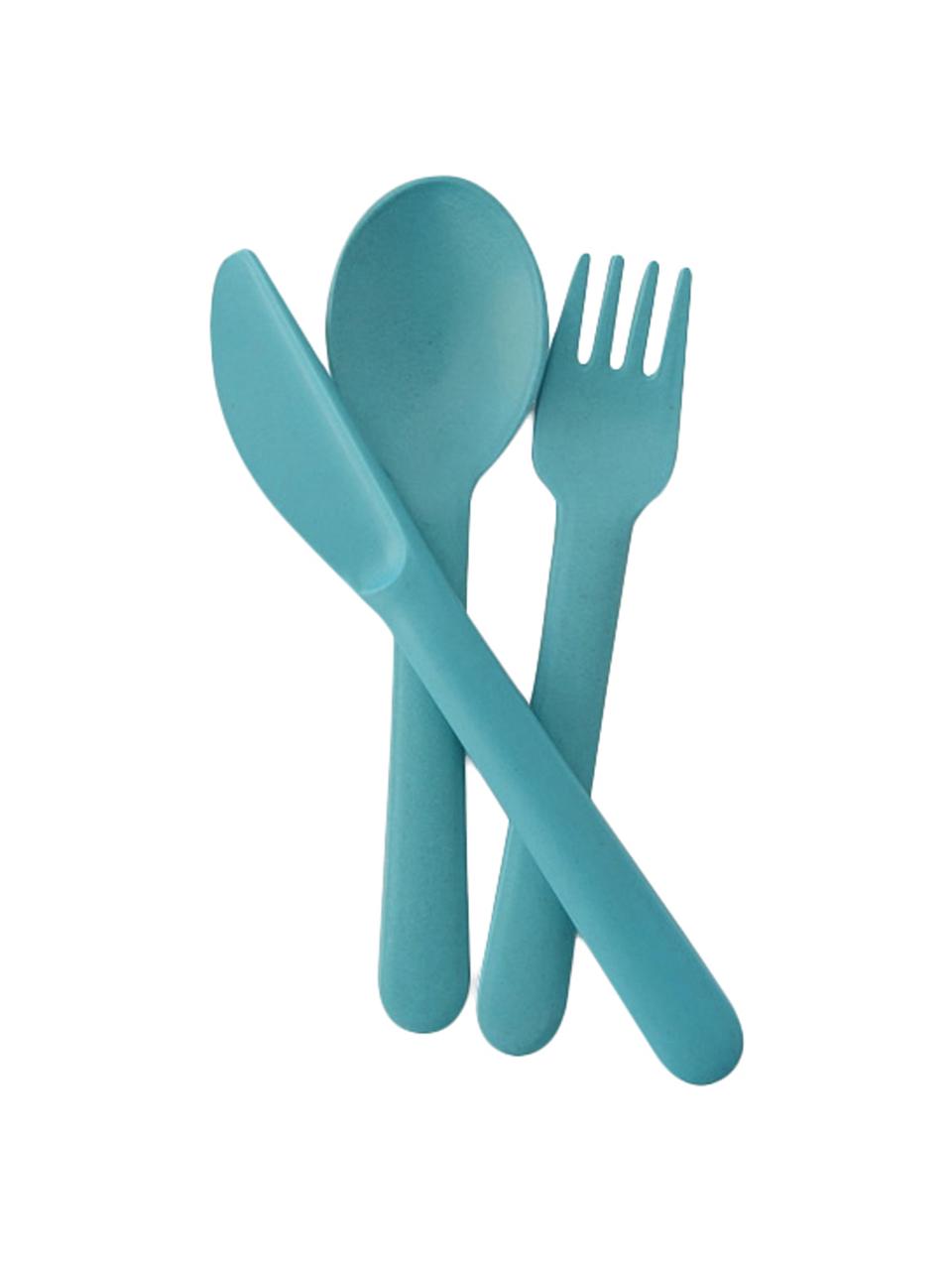 Bestekset Bambino, 3-delig, Bamboevezels, melamine, voedselveilig
BPA-, PVC- en ftalatenvrij, Turquoise, 4 x 19 cm