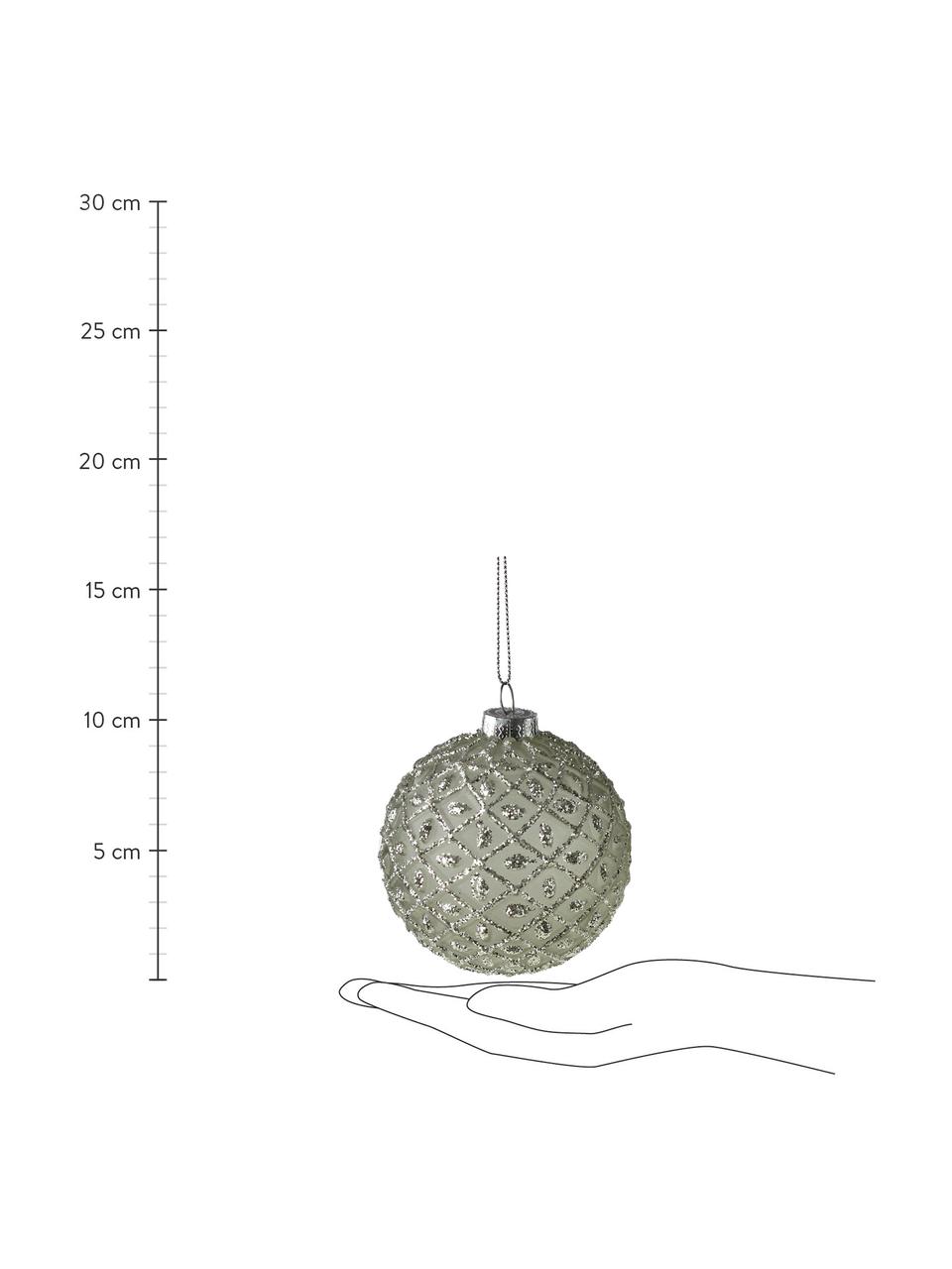 Boule de Noël Anita Ø 10 cm, 2 élém., Couleur argentée, blanc, gris, Ø 10 cm