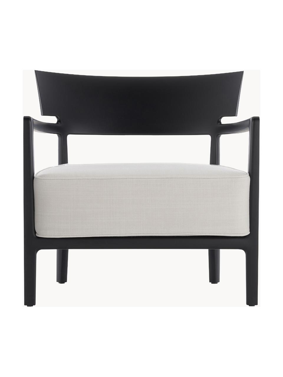 Sillón para exterior Cara, Tapizado: tejido Alta resistencia a, Estructura: policarbonato pintado, Tejido Off White, negro, An 68 x F 67 cm