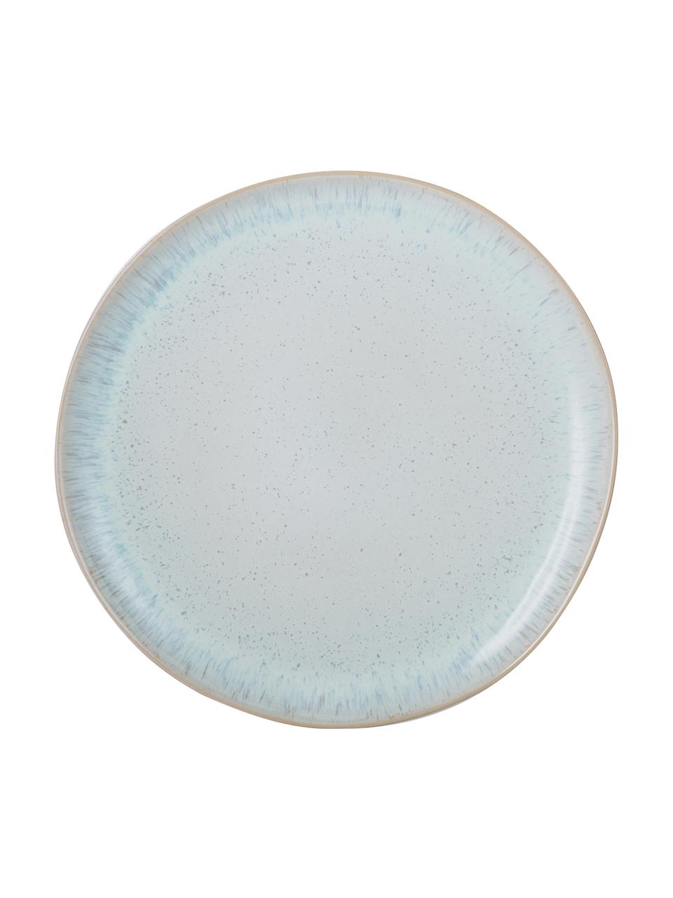 Plato llano artesanal Areia, Gres, Azul claro, blanco crudo, beige claro, Ø 28 cm