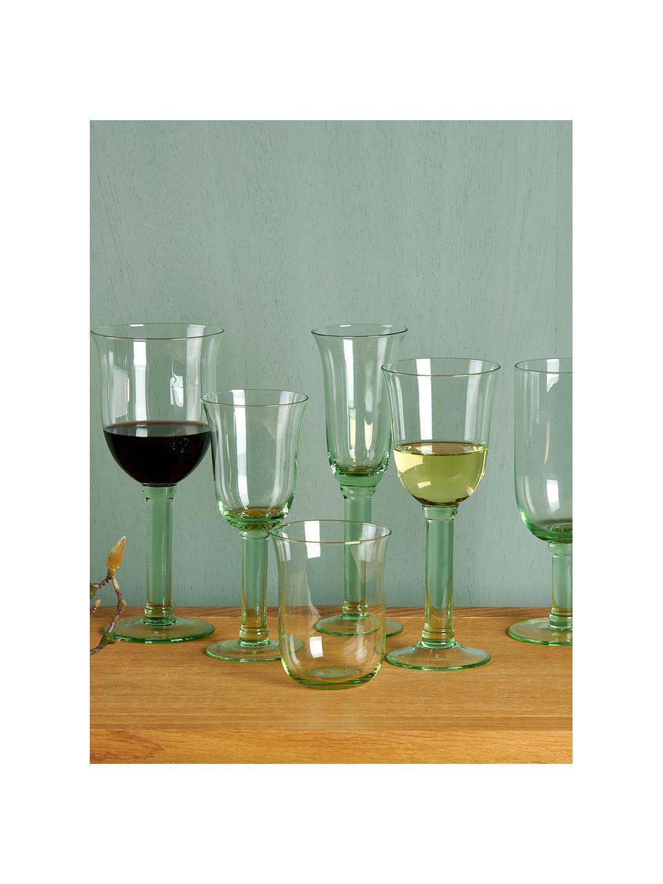 Bicchieri acqua in vetro soffiato Corsica 6 pz, Vetro, Verde chiaro trasparente, Ø 9 x Alt. 11 cm,  300 ml