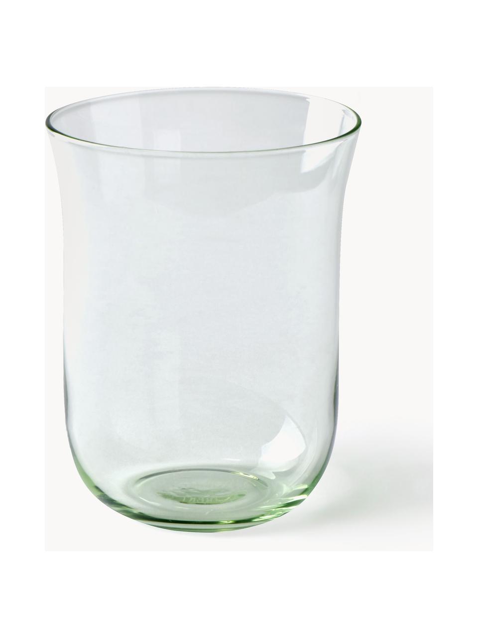 Vasos de vidrio soplado Corsica, 6 uds., Vidrio, Verde claro, transparente, Ø 9 x Al 11 cm, 300 ml