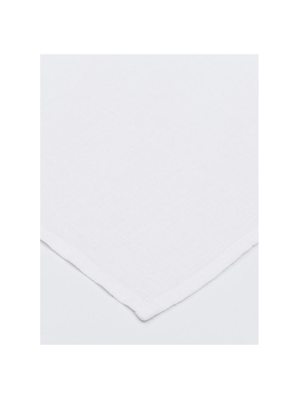 Leinen-Geschirrtuch Ruta in Weiß, Schneeweiß, B 45 x L 70 cm