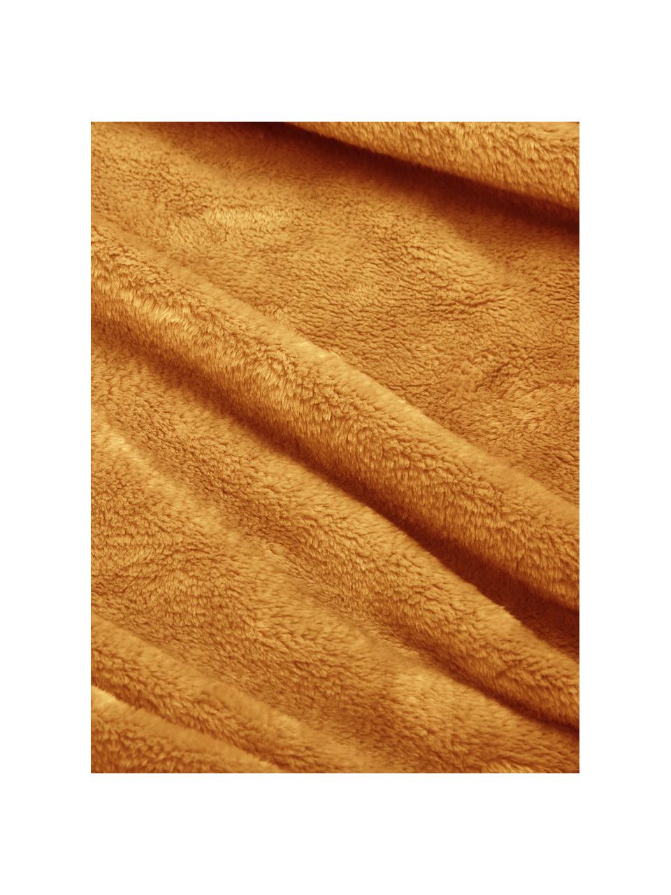 Manta de tela polar Doudou, 100% poliéster, Amarillo, An 125 x L 160 cm
