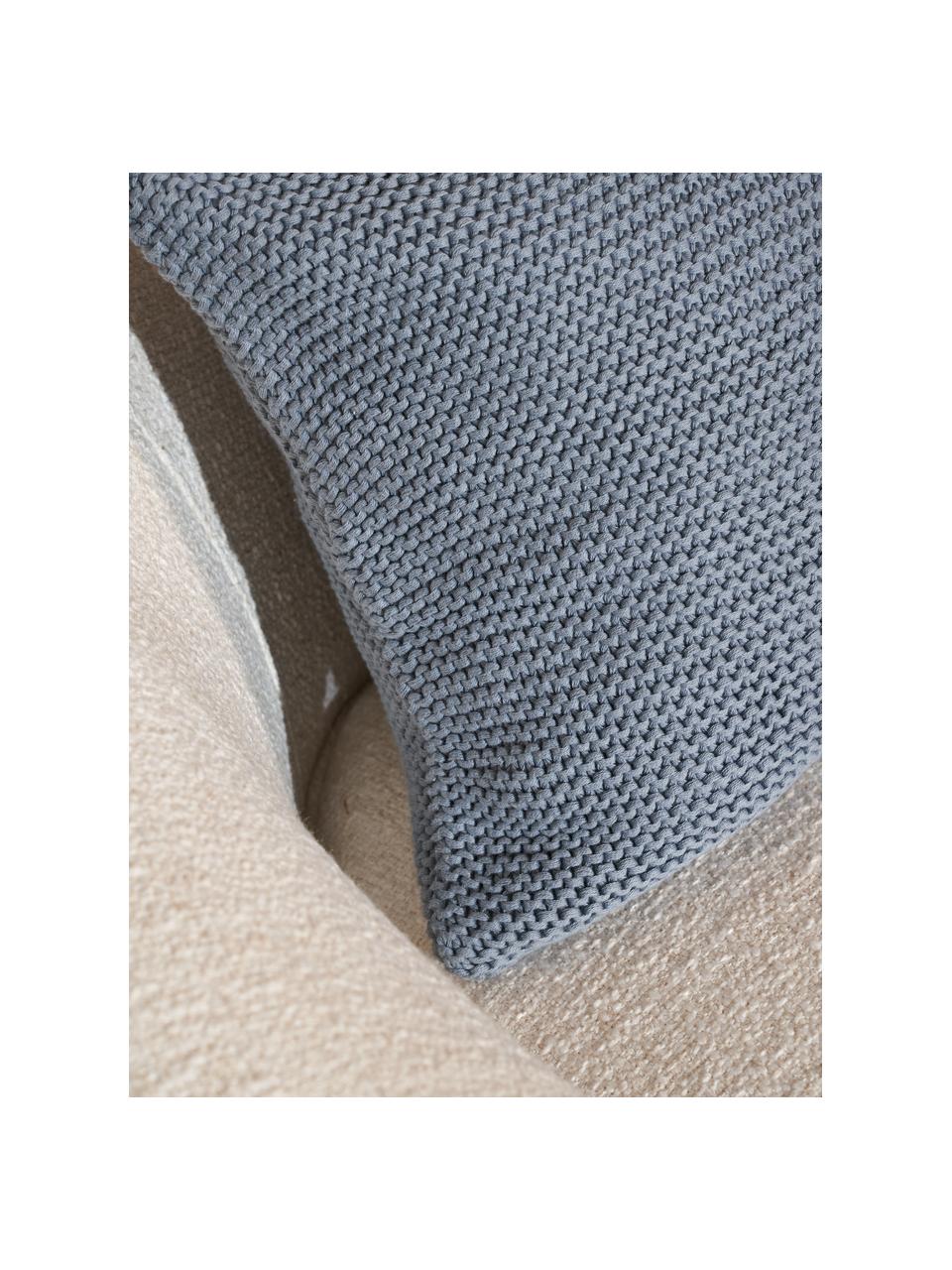 Pletený povlak na polštář Adalyn z organické bavlny v modré barvě, 100 % bio bavlna, s certifikátem GOTS, Modrá, Š 40 cm, D 40 cm