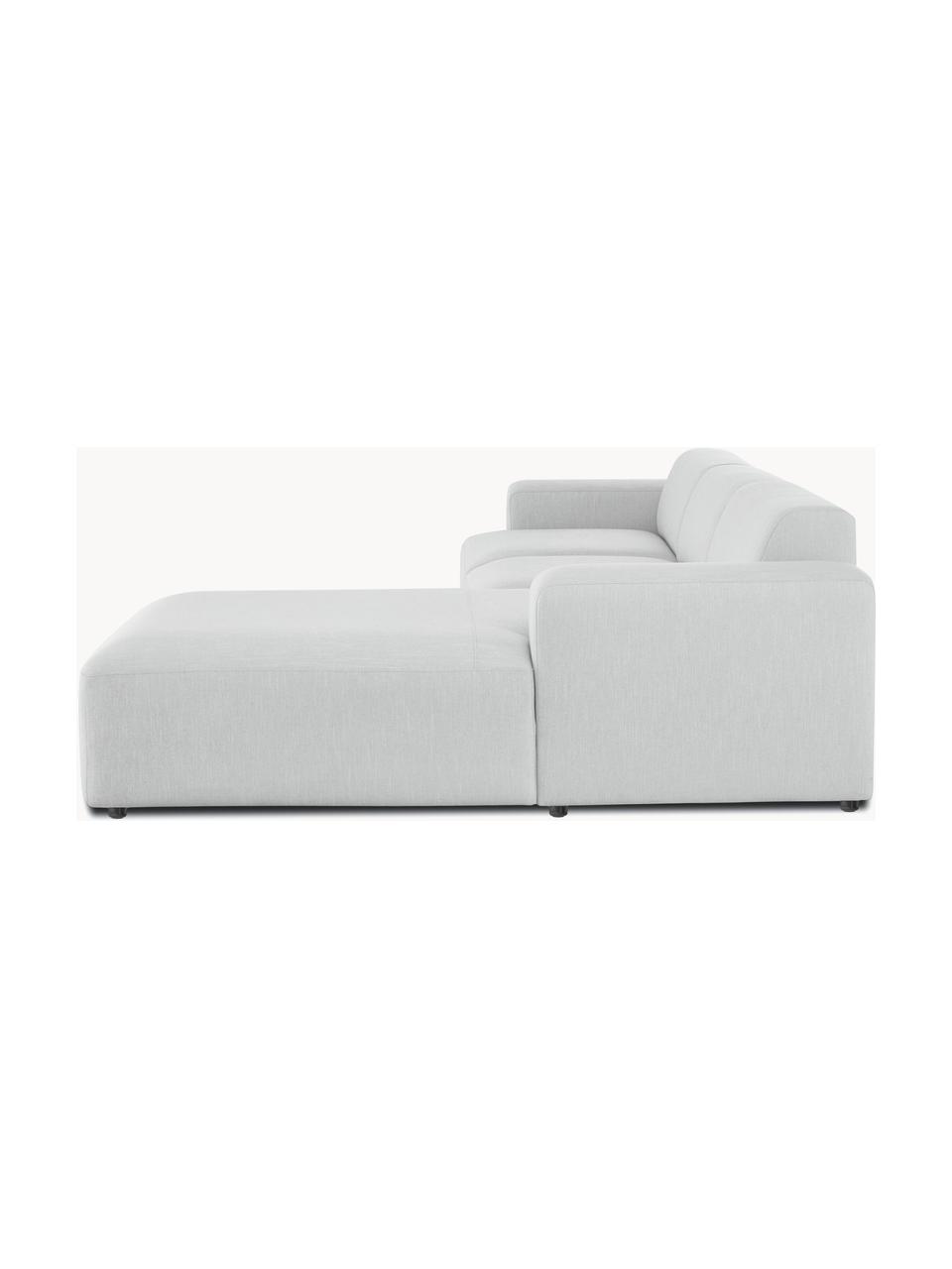 Ecksofa Melva (4-Sitzer), Bezug: 100% Polyester Der hochwe, Gestell: Massives Kiefernholz, Spa, Webstoff Hellgrau, B 319 x T 196 cm, Eckteil rechts