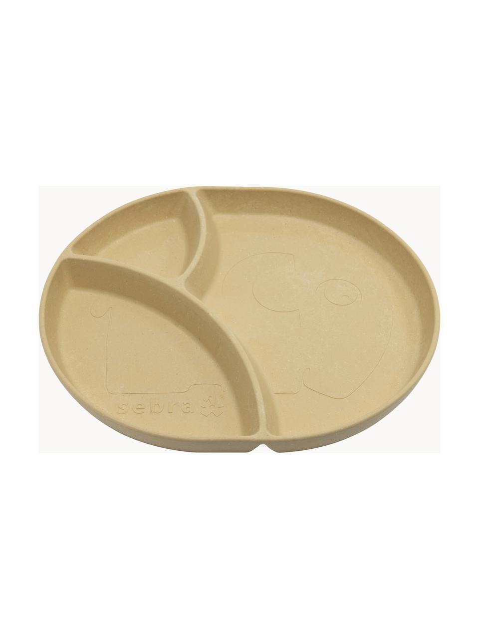 Dětské talíře s přihrádkami Mums, 2 ks, Umělá hmota, Okrová, Š 22 cm, H 19 cm