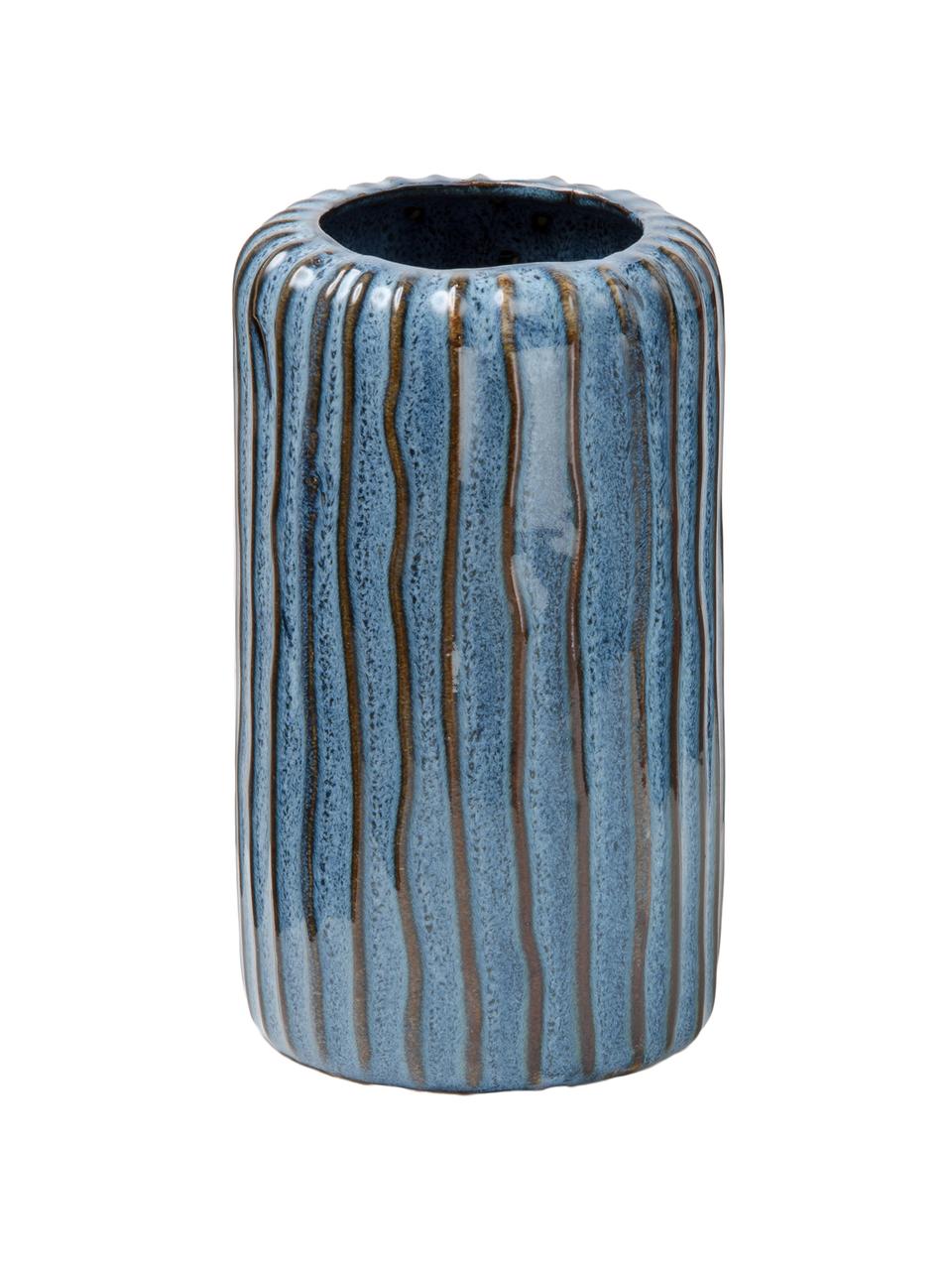 Set de jarrones de cerámica Aquarel, 3 pzas., Porcelana, Tonos azules, Set de diferentes tamaños