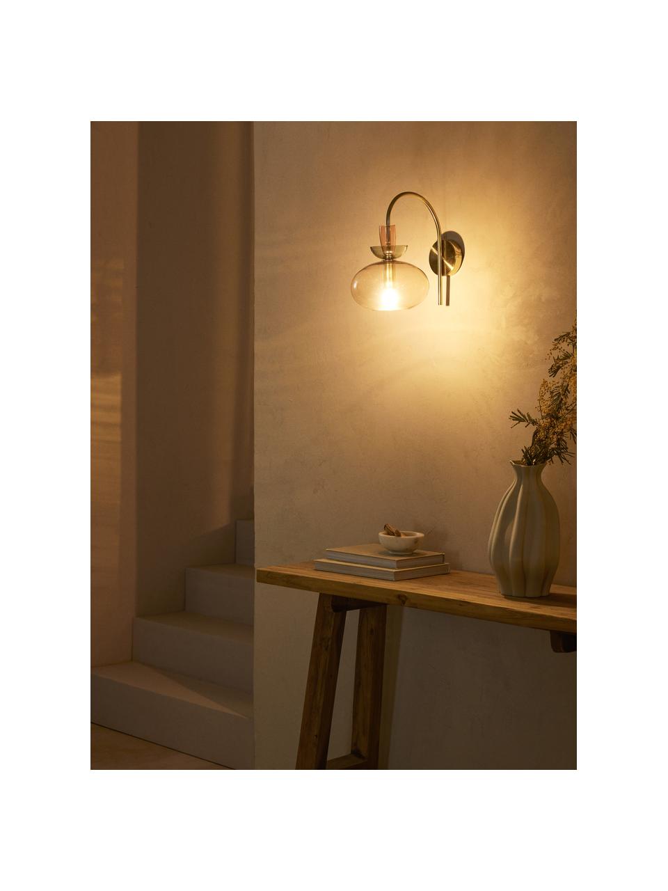 Wandlamp Nyra van gekleurd glas, Lampenkap: glas, Meerkleurig, transparant, B 34 x H 31 cm