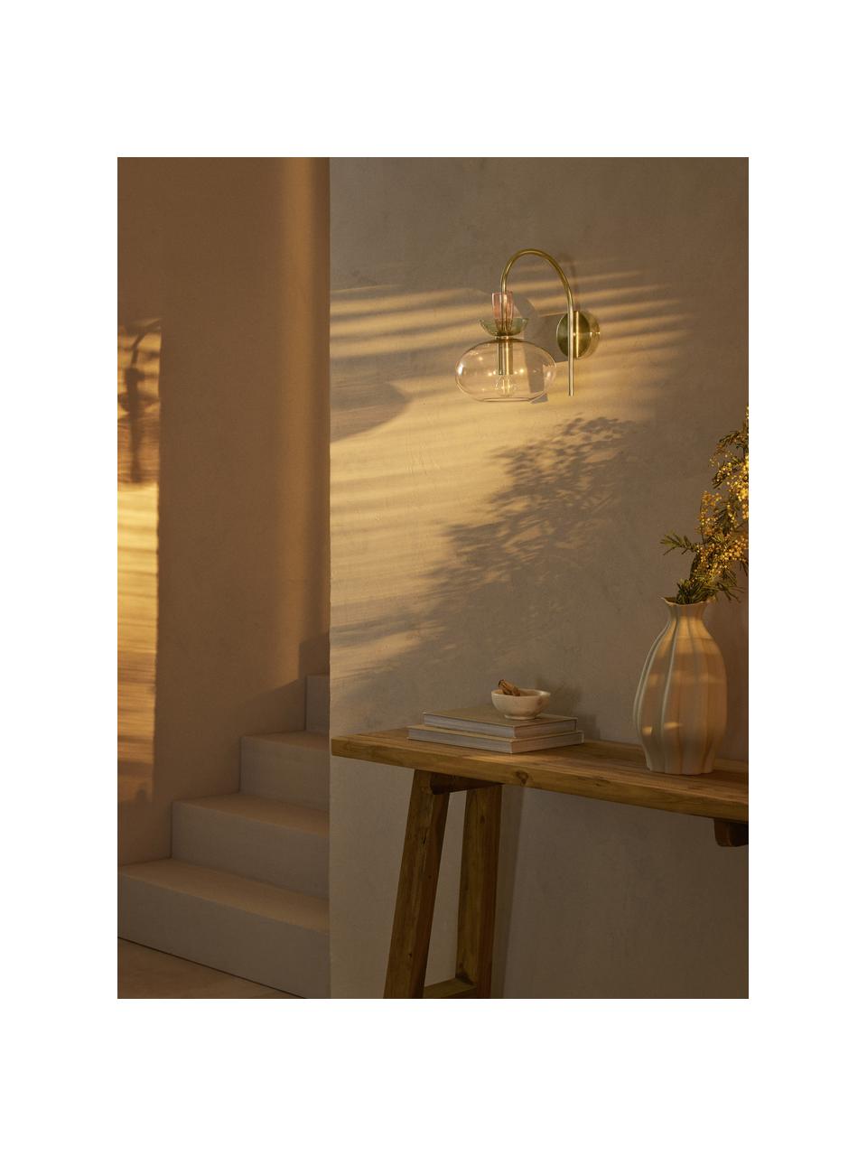 Wandlamp Nyra van gekleurd glas, Lampenkap: glas, Meerkleurig, transparant, B 34 x H 31 cm