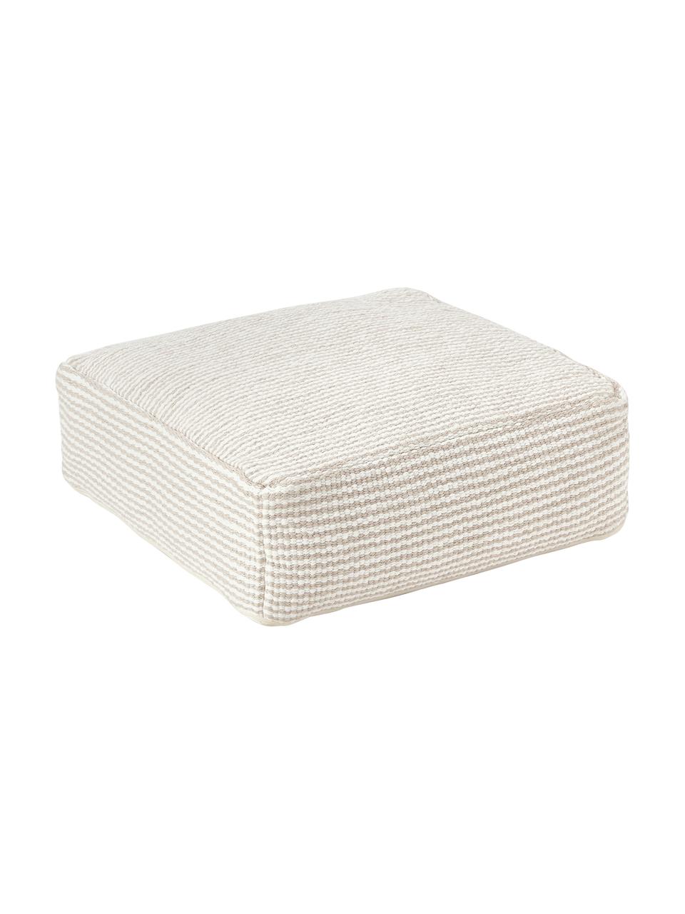 Poduszka podłogowa z bawełny Carmelo, Tapicerka: 100% bawełna, Beżowy, biały, S 60 x W 20 cm