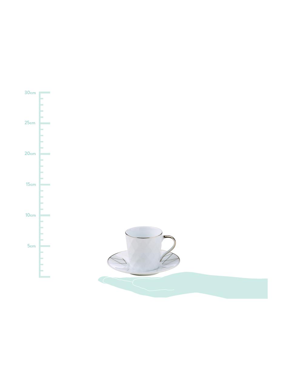 Service de tasses à espresso Lux, 6 élém., Blanc, couleur platine