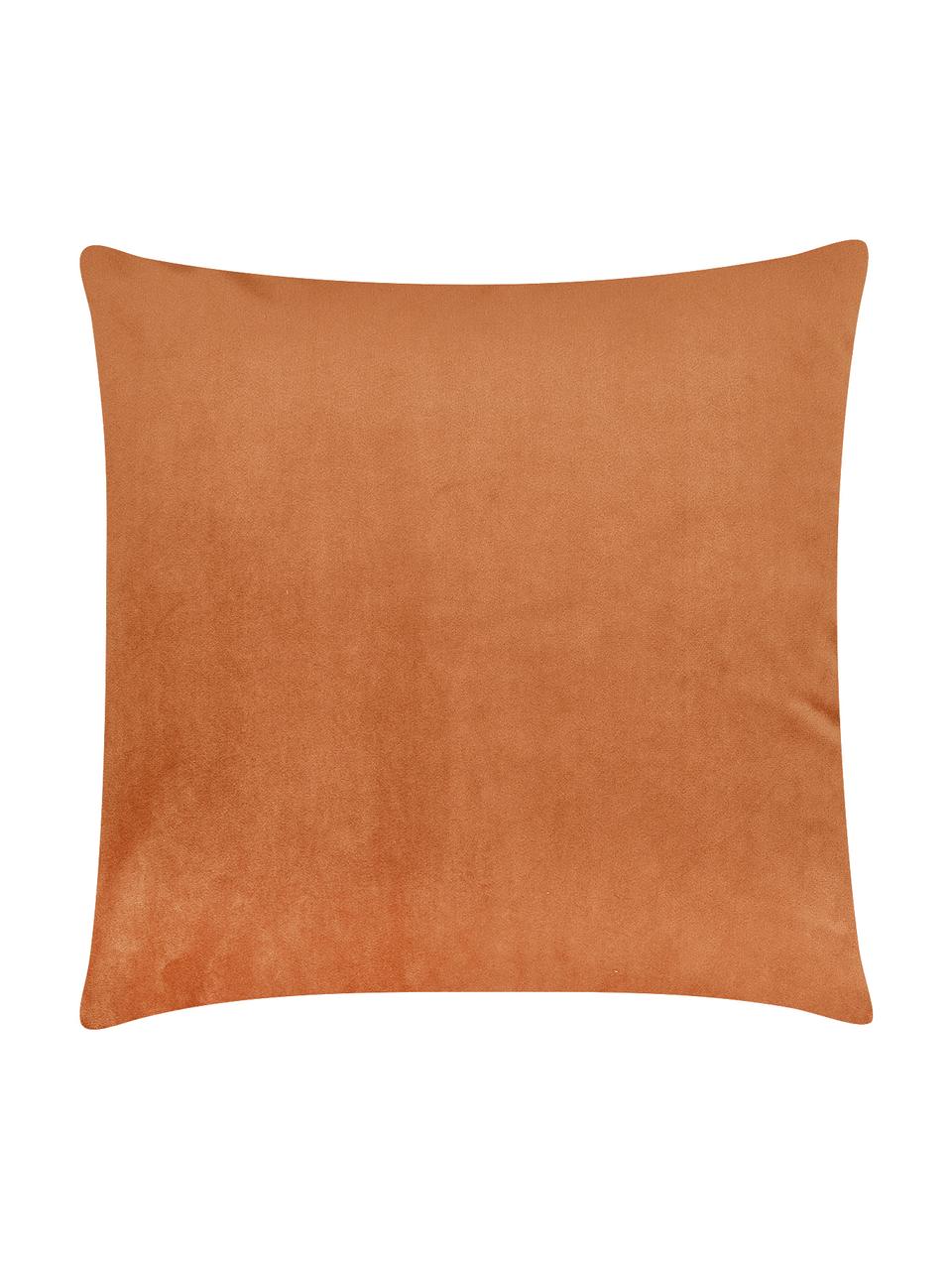 Housse de coussin en velours brodé à motif étoile de Noël Star, Orange