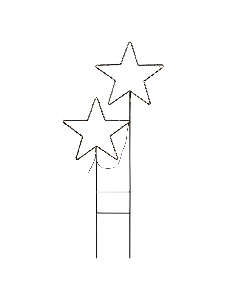 Estrella luminosa LED Mystic Double, Metal pintado, Negro, An 45 x Al 100 cm