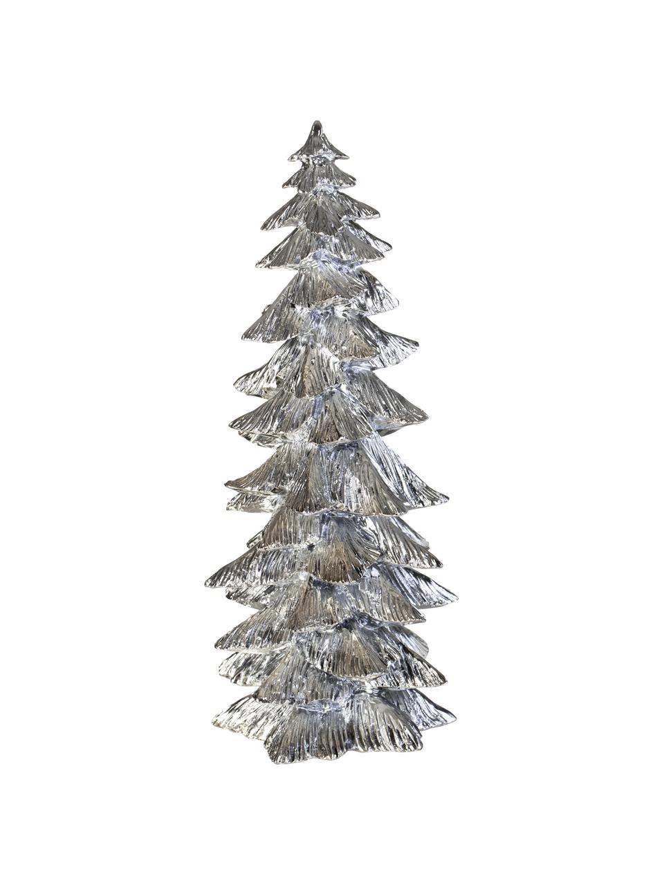 Ręcznie wykonana dekoracja Tree, Tworzywo sztuczne, Odcienie srebrnego, Ø 10 x W 20 cm