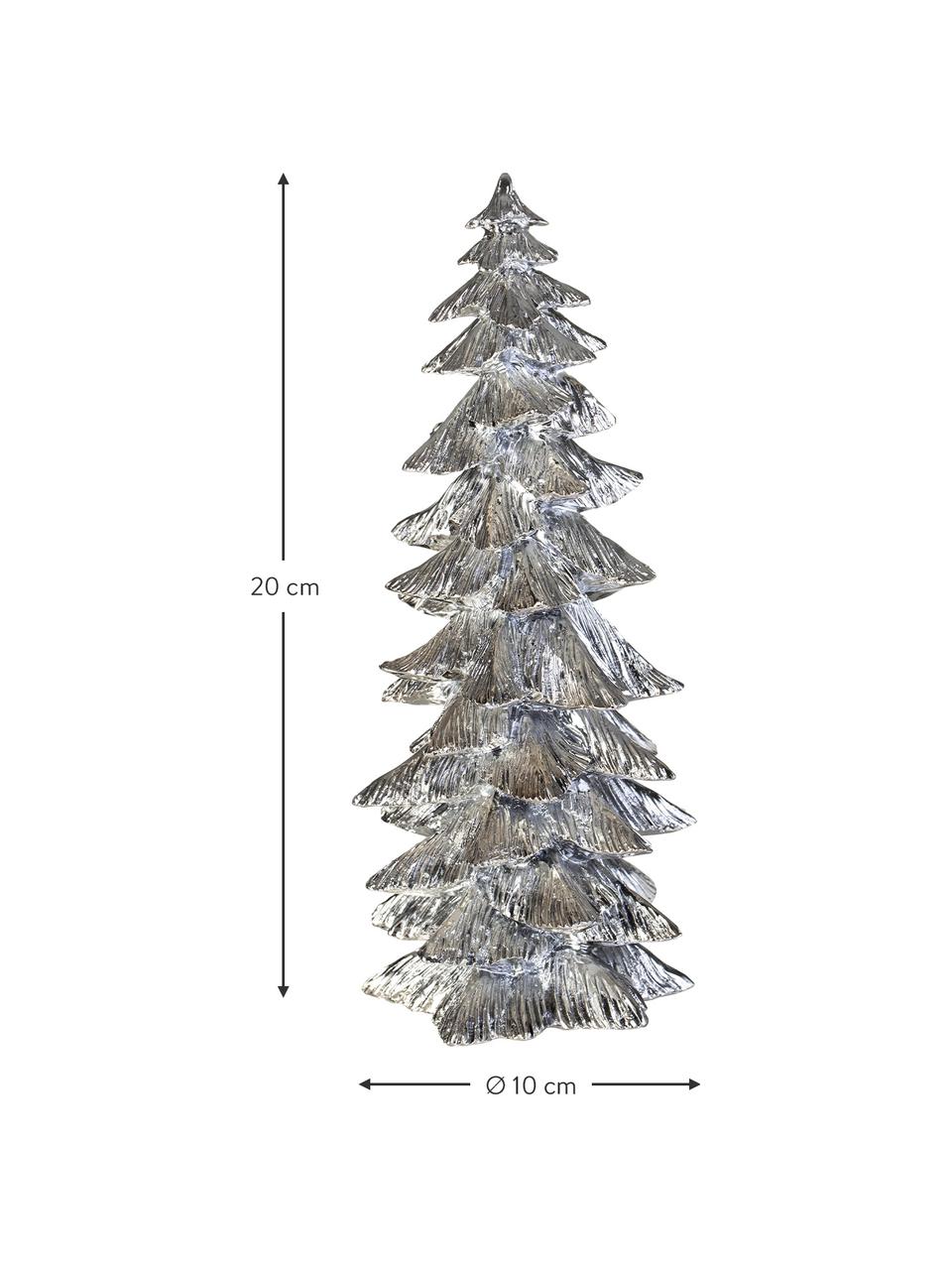 Ręcznie wykonana dekoracja Tree, Tworzywo sztuczne, Odcienie srebrnego, Ø 10 x W 20 cm