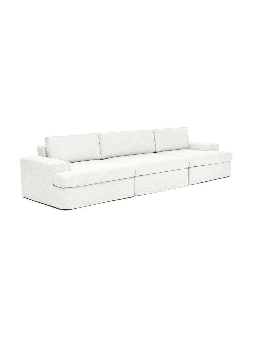 Sofá modular Russell (3 plazas), Tapizado: 100% algodón Alta resiste, Tapizado: relleno de espuma, Estructura: madera contrachapada de p, Patas: plástico, Tejido blanco crema, An 309 x Al 77 cm