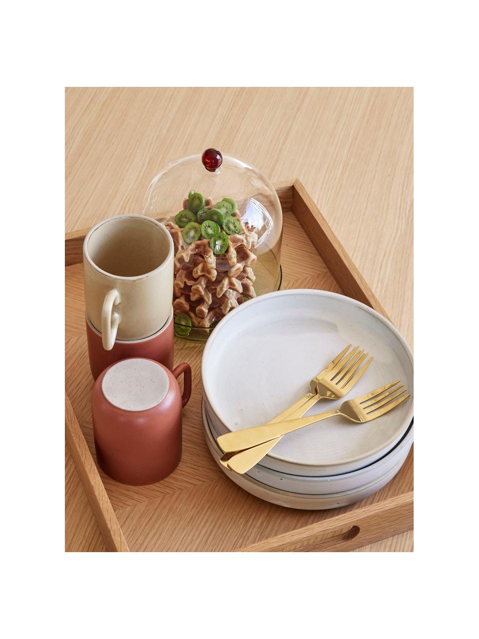 Contenitore portaoggetti fatta a mano Flora, Vetro, Grigio, rosso, Ø 16 x Alt. 22 cm
