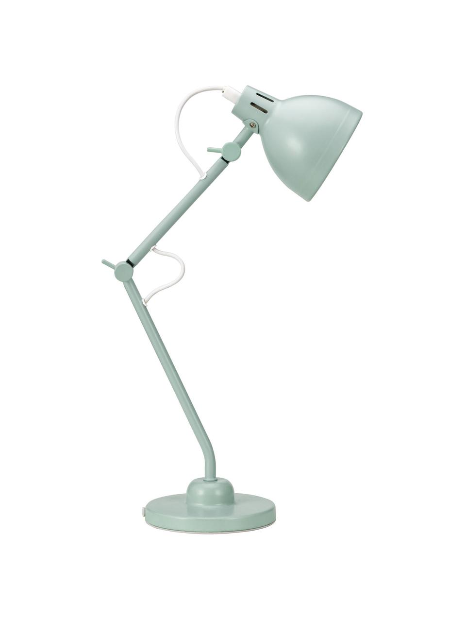 Bureaulamp True Buddy in pastelgroen, Lampenkap: gecoat metaal, Lampvoet: gecoat metaal, Decoratie: metaal, Pastelgroen, 14 x 52 cm