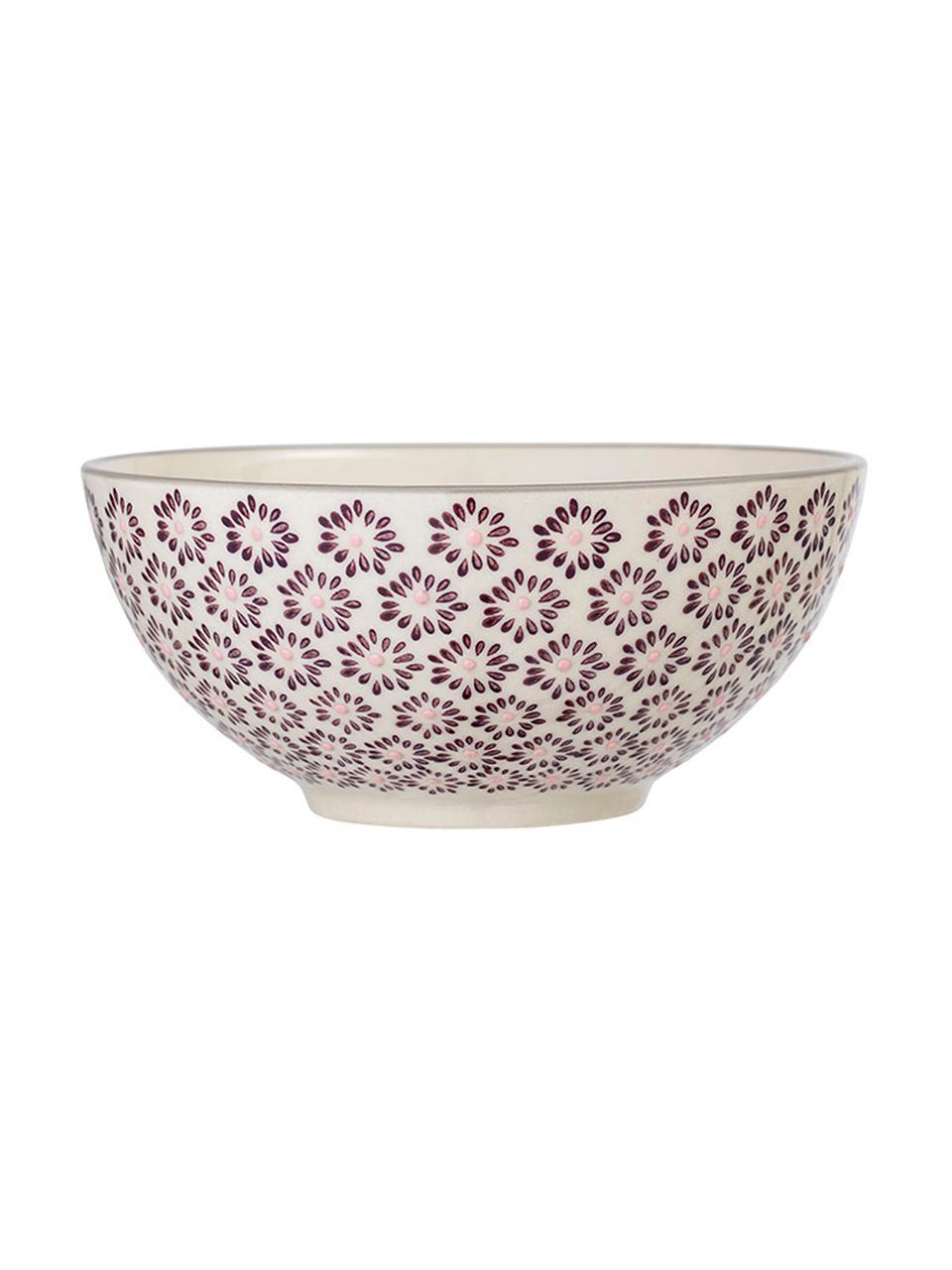 Cuencos Maya, 3 uds., Gres, Blanco crema, rosa, lila, verde, Ø 17 x Al 8 cm