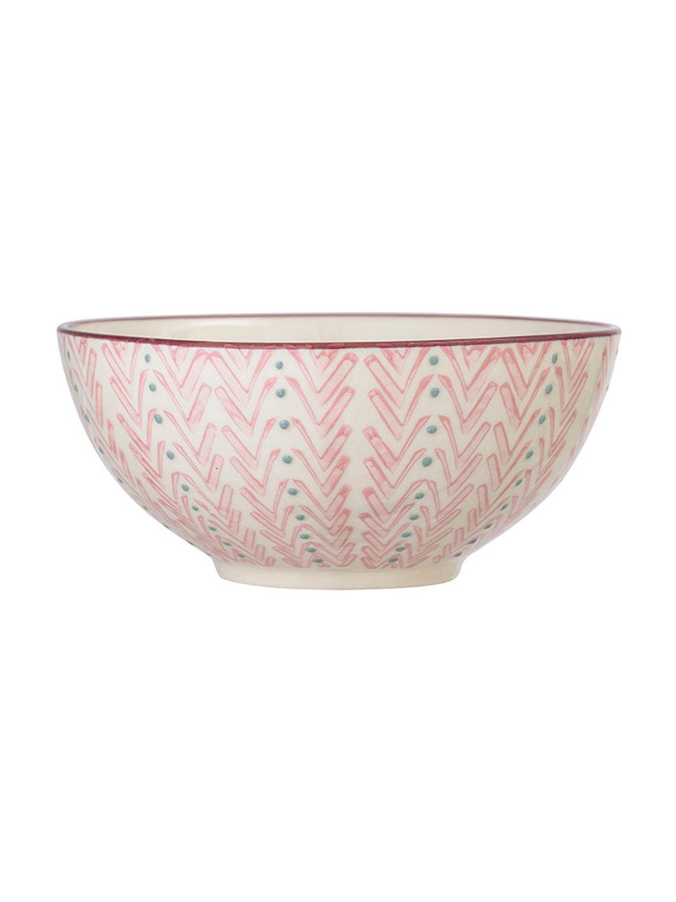 Sada mís Maya, 3 díly, Kamenina, Krémově bílá, růžová, fialová, zelená, Š 17 cm, V 8 cm