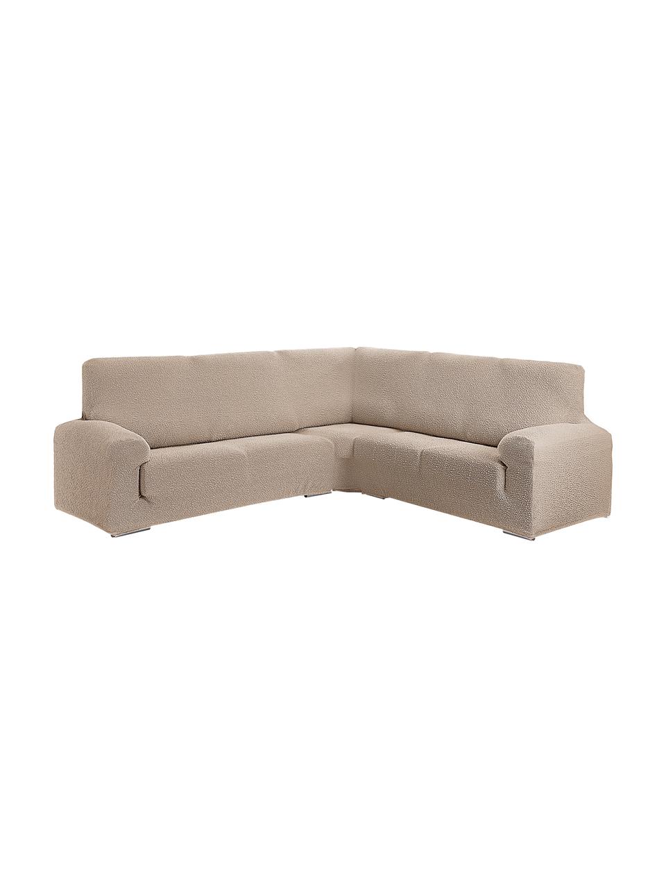 Funda de sofá rinconero Roc, 55% poliéster, 35% algodón, 10% elastómero, Beige, An 600 x Al 120 cm