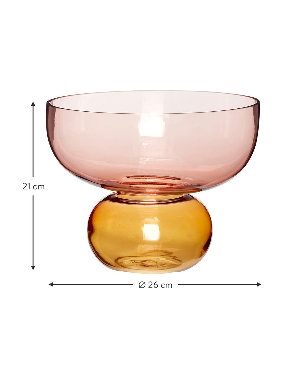 Vaso di design in vetro soffiato rosa/ambrato Show, Vetro, Rosa, ambrato, trasparente, Ø 26 x Alt. 21 cm