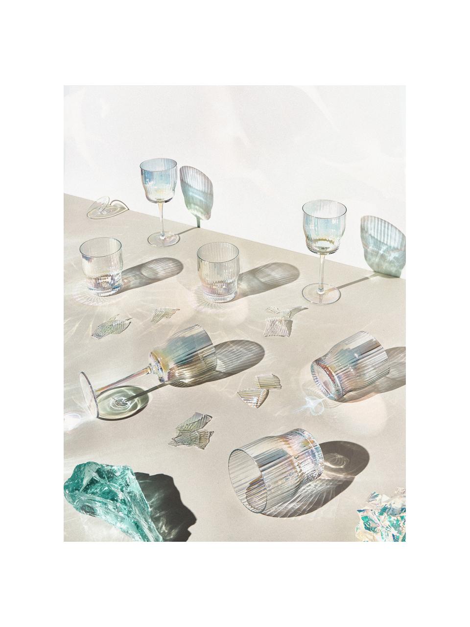 Bicchieri in vetro soffiato iridescente Juno 4 pz, Vetro, Trasparente, Ø 9 x Alt. 11 cm, 400 ml