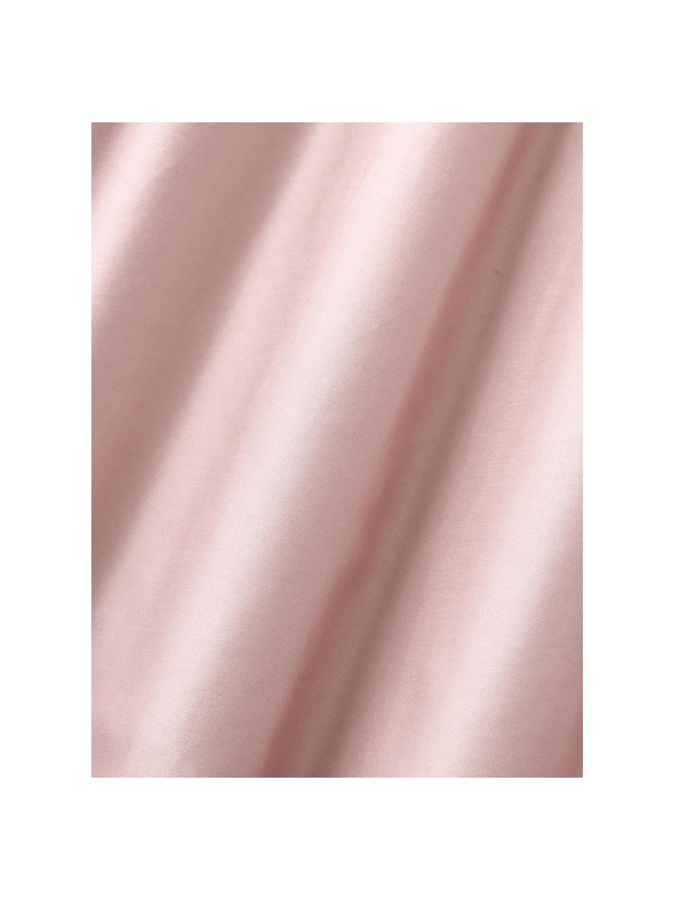 Drap-housse en satin de coton pour sommier tapissier Comfort, Vieux rose, larg. 90 x long. 200 cm, haut. 35 cm