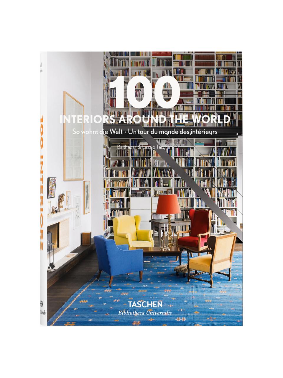 Libro illustrato 100 Interiors around the World, Carta, cornice rigida, 100 Interiors around the World, Larg. 14 x Alt. 20 cm