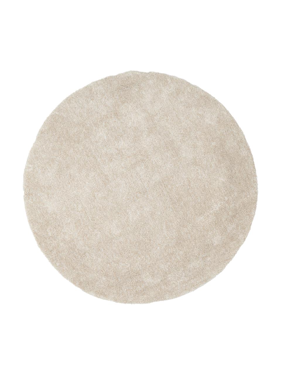 Fluffy rond hoogpolig vloerkleed Marsha in beige, Beige, crèmewit, B Ø 120 cm (maat S)