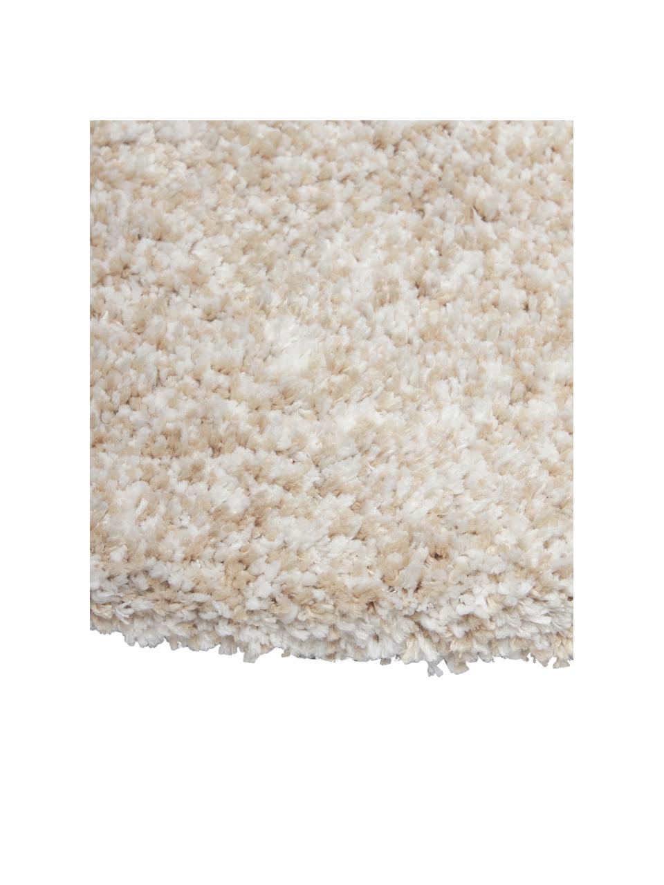 Fluffy rond hoogpolig vloerkleed Marsha in beige, Beige, crèmewit, B Ø 120 cm (maat S)