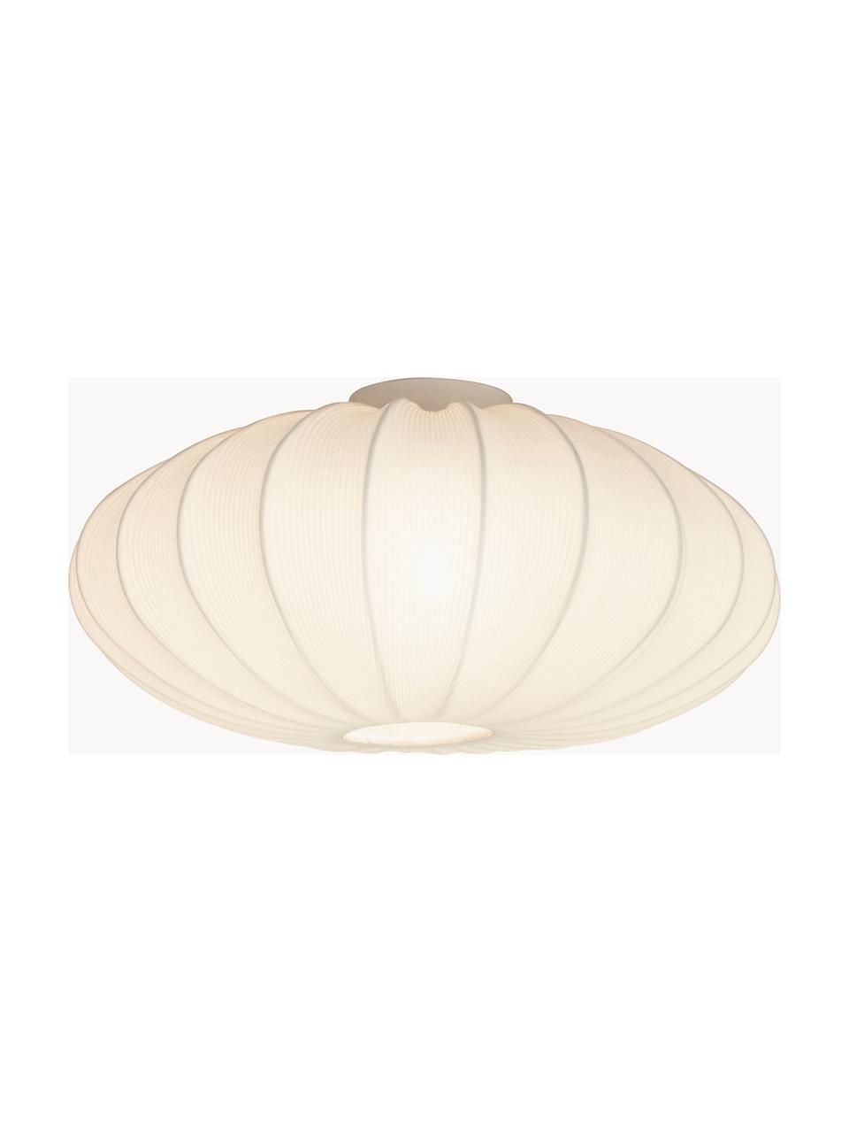 Plafondlamp Mamsell van stof, Lampenkap: 60% polyester, 40% rayon, Wit, Ø 55 x H 28 cm