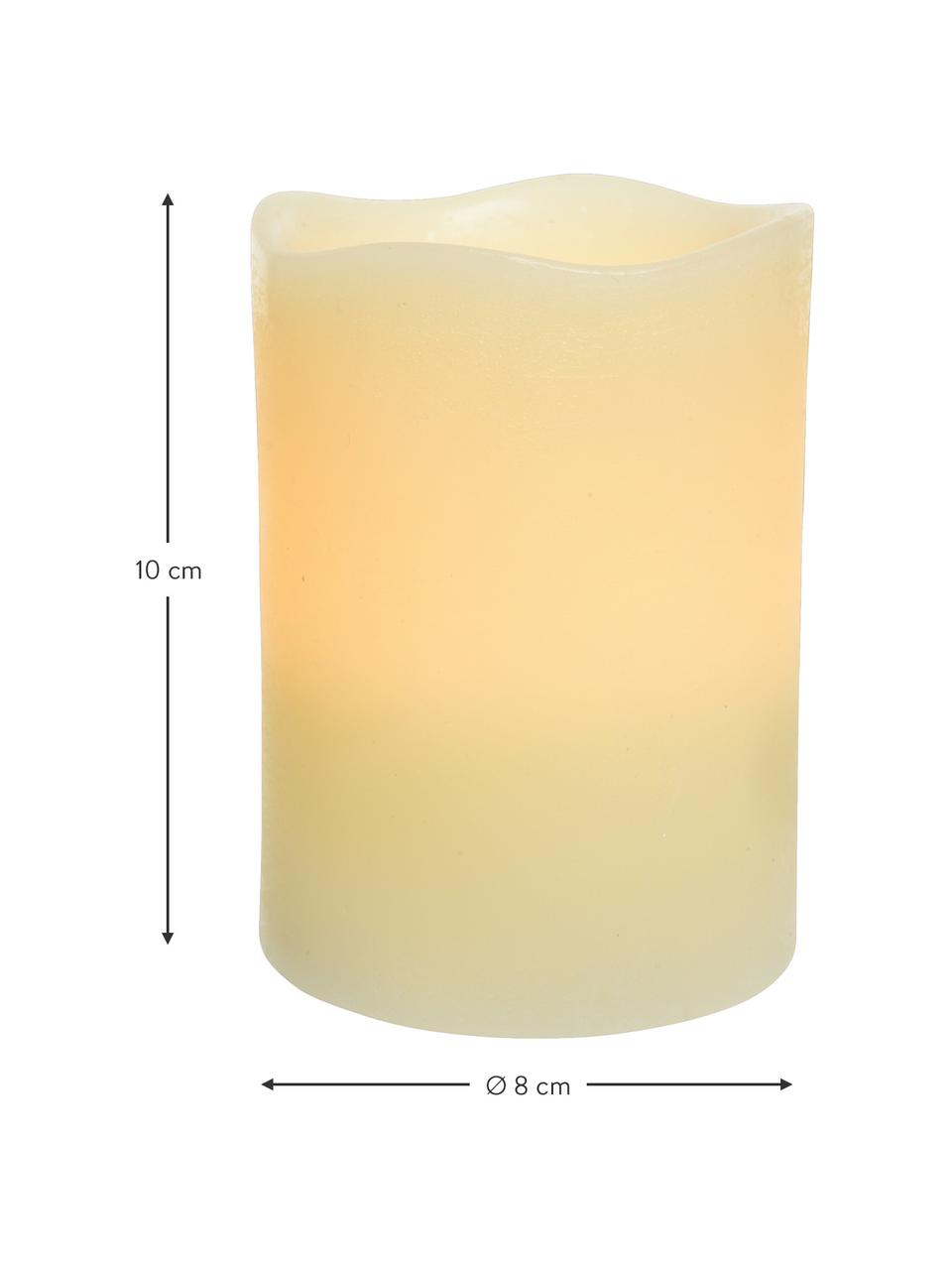 Set de velas LED Beno, 4 uds, a pilas, Cera, Blanco crema, Ø 8 x Al 10 cm