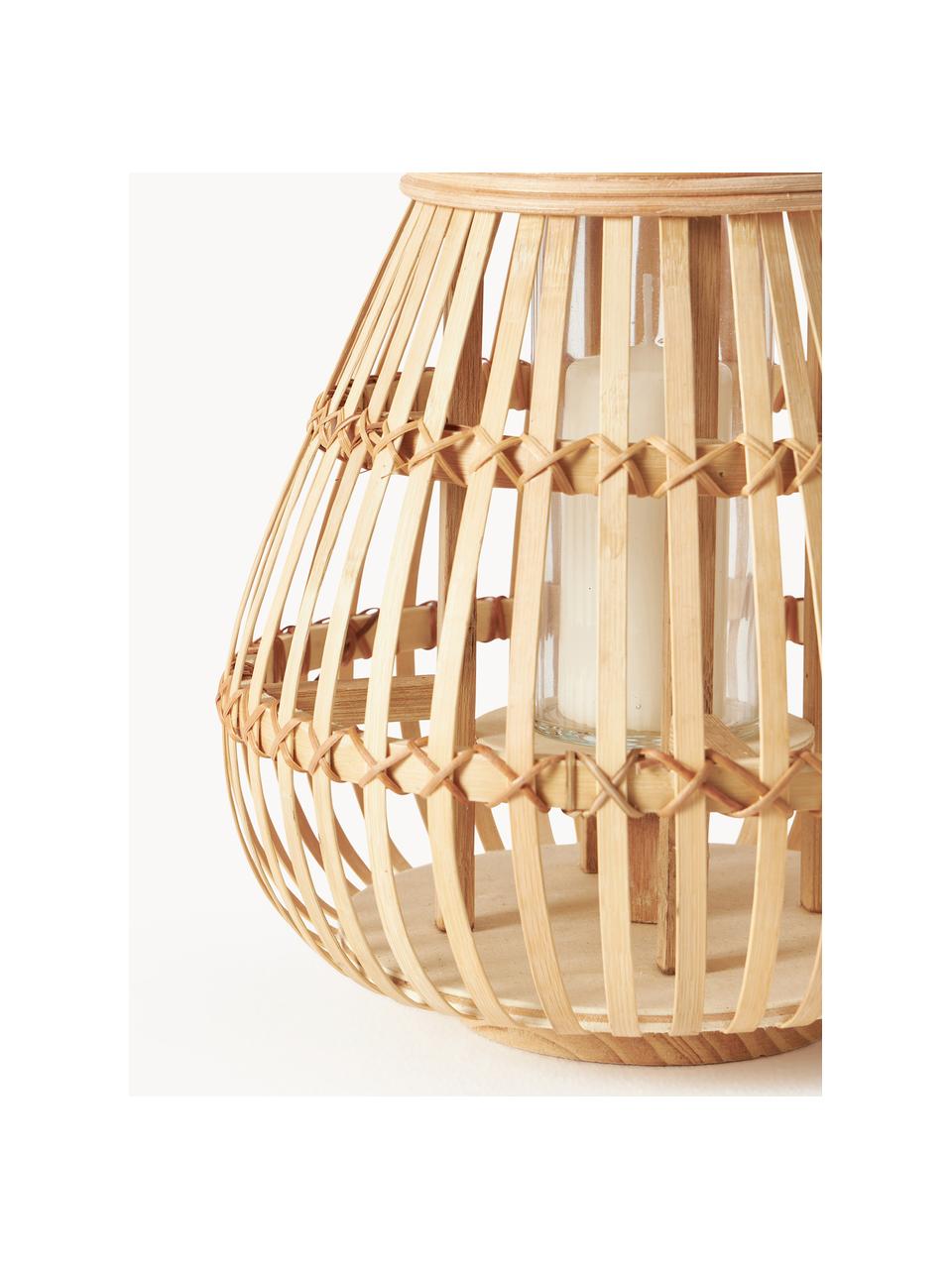 Portavelas Roshni, 28 cm, Madera clara, Ø 24 x Al 28 cm