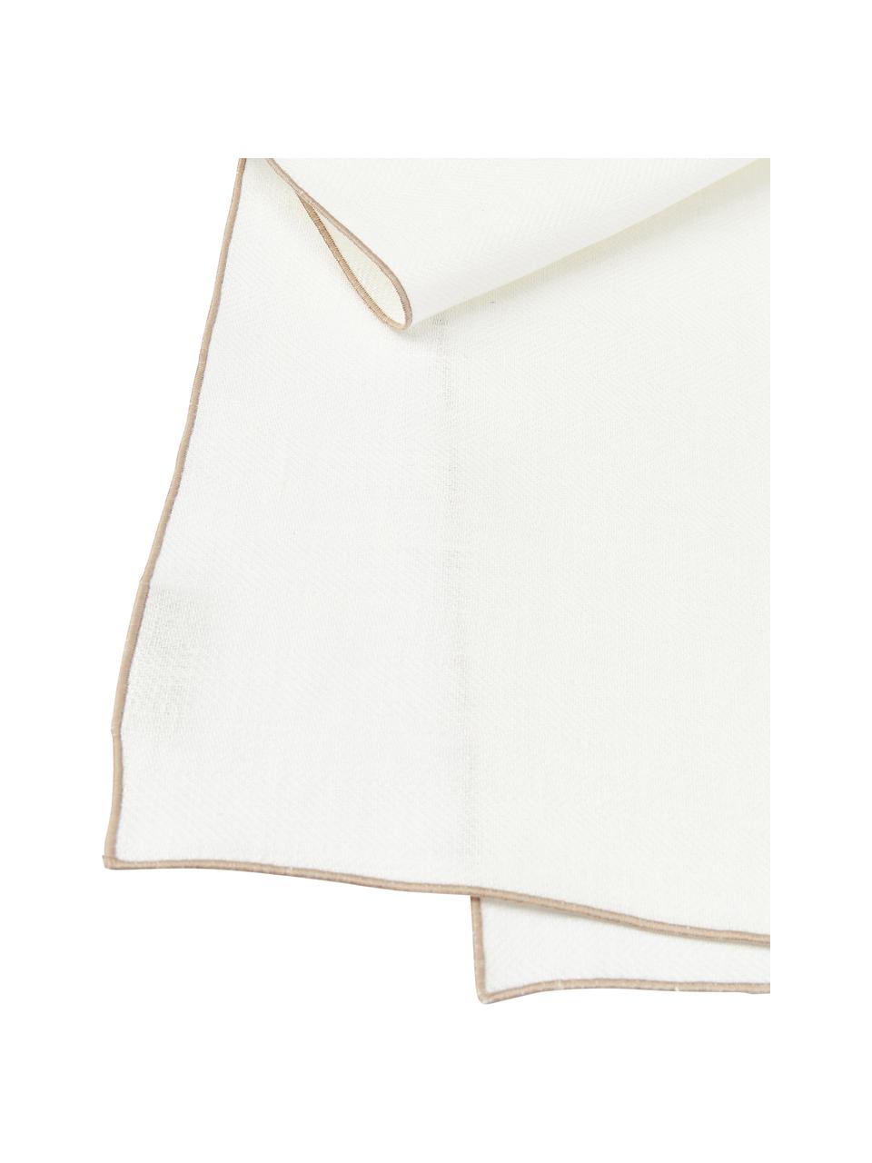 Servilletas de lino Audra, 6 uds., 100% lino, Blanco, beige, An 46 x L 46 cm