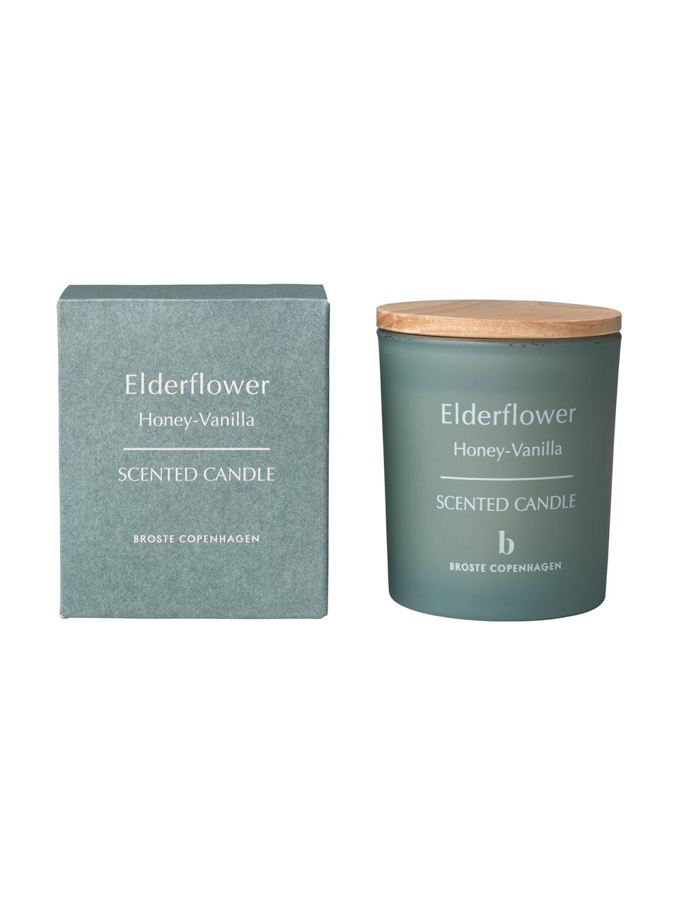 Bougie parfumée Elderflower (miel, vanille), Vert, brun clair