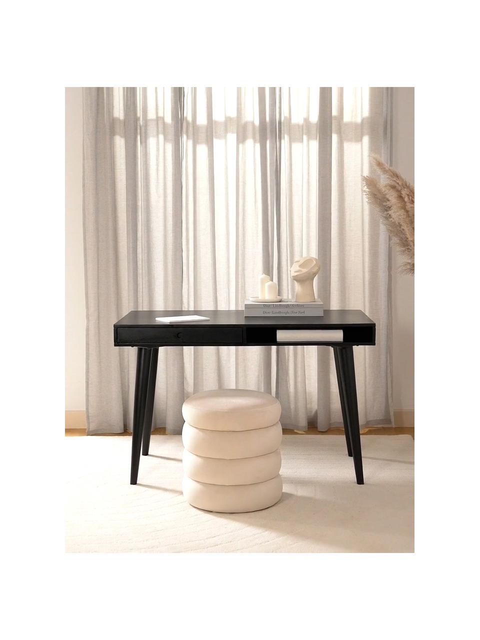 Pracovný stôl z masívu Tova, Mangové drevo, masívne, lakované

Tento produkt je vyrobený z trvalo udržateľného dreva s certifikátom FSC®., Mangové drevo, čierne lakované, Š 117 x H 60 cm