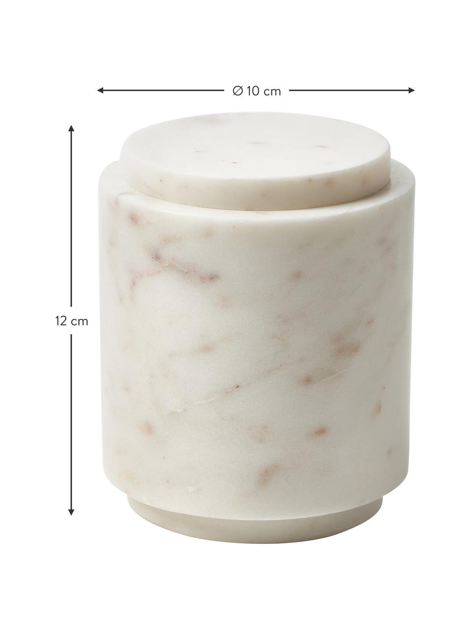 Boîte de rangement en marbre Simba, Marbre, Blanc, marbré, Ø 10 x haut. 12 cm