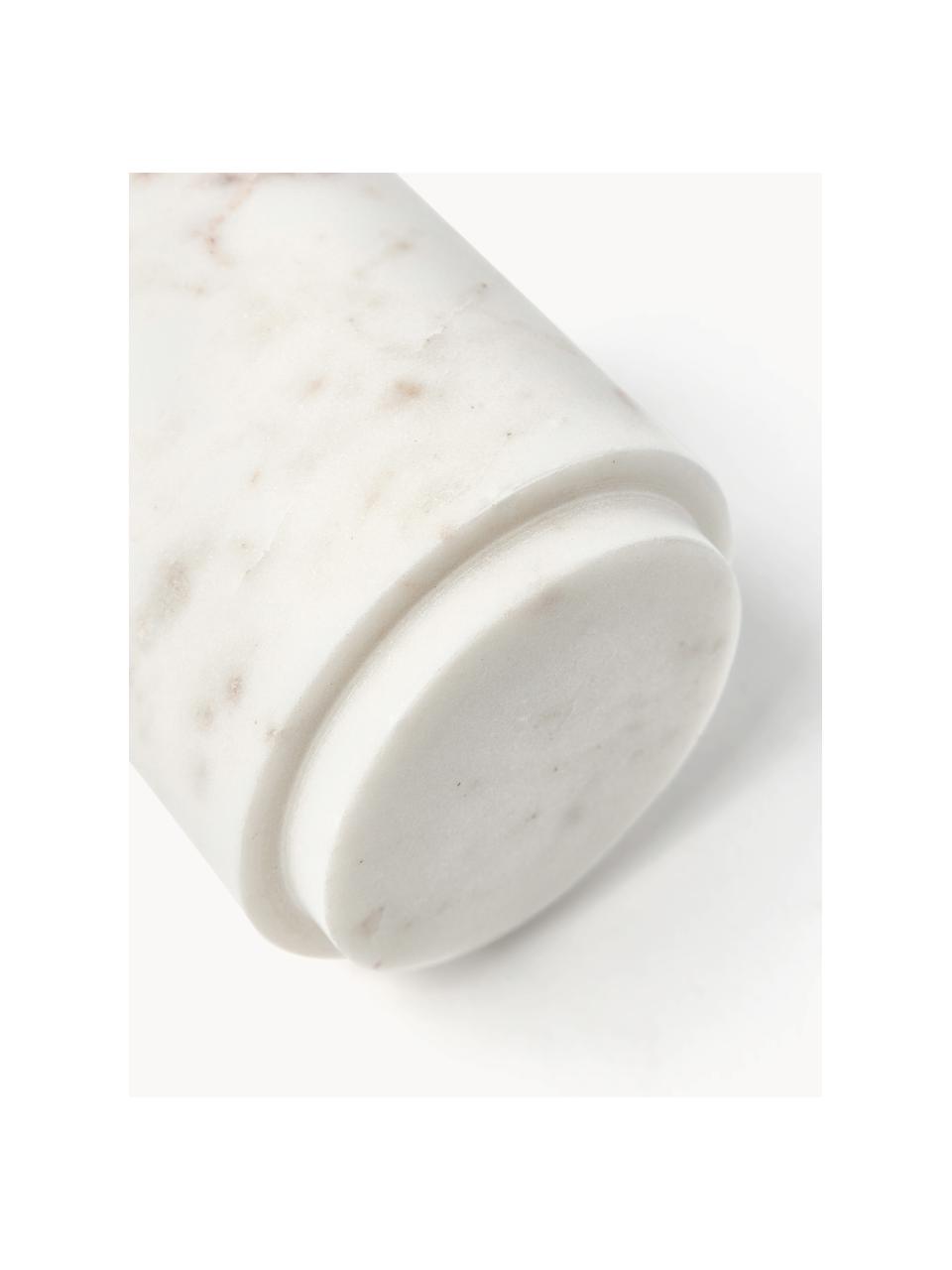Marmor-Aufbewahrungsdose Simba, Marmor, Weiß, marmoriert, Ø 10 x H 12 cm