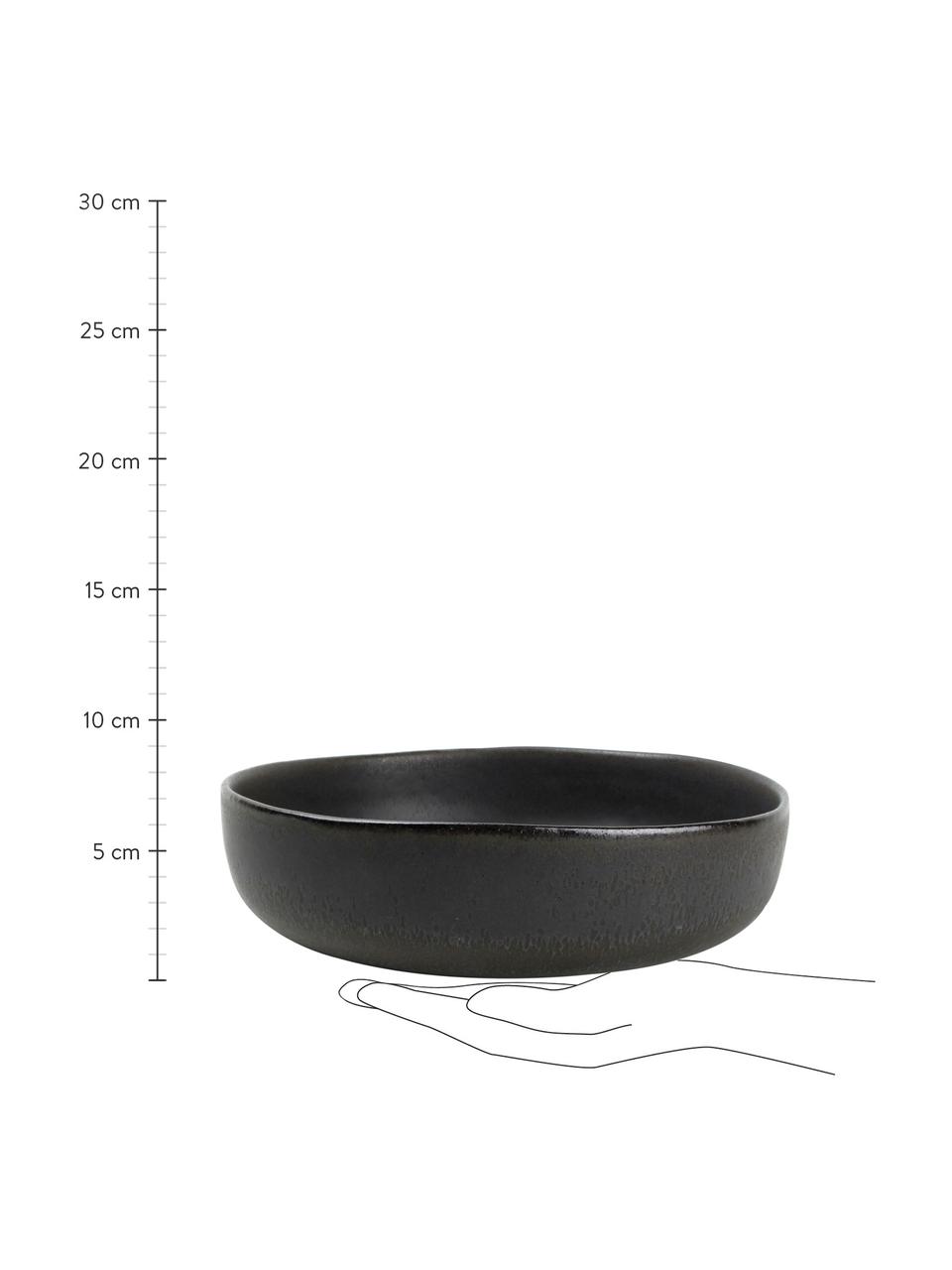 Assiette creuse noire Studio Urban, 4 pièces, Grès cérame, Noir, Ø 22 x haut. 6 cm