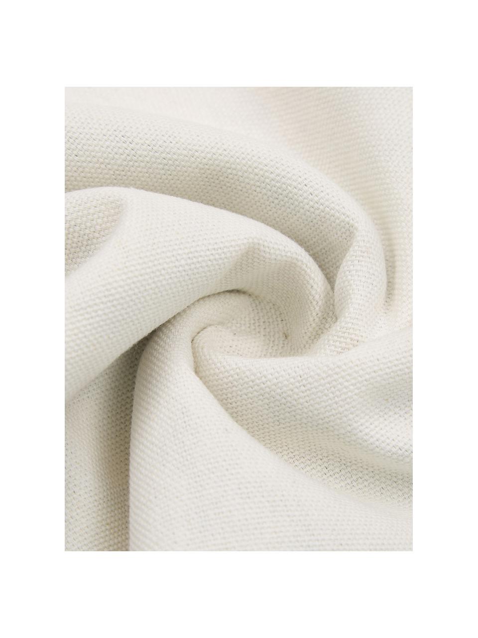 Funda de cojín bordada Shetland, 100% algodón, Verde, blanco crema, An 30 x L 50 cm